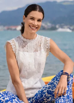 Damen laurakent Shirt mit Spitzenbesatz