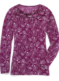 Damen KLAUS MODELLE MADE IN GERMANY Shirt mit Wasserfall-Ausschnitt in 2 Farben