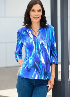 Damen BADER Shirt-Tunika mit attraktiver Biesenzier