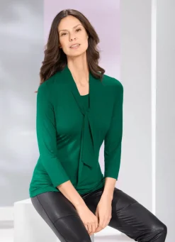 Damen BADER Shirt-Tunika mit Bindeschluppe