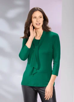 Damen BADER Shirt-Tunika mit Bindeschluppe