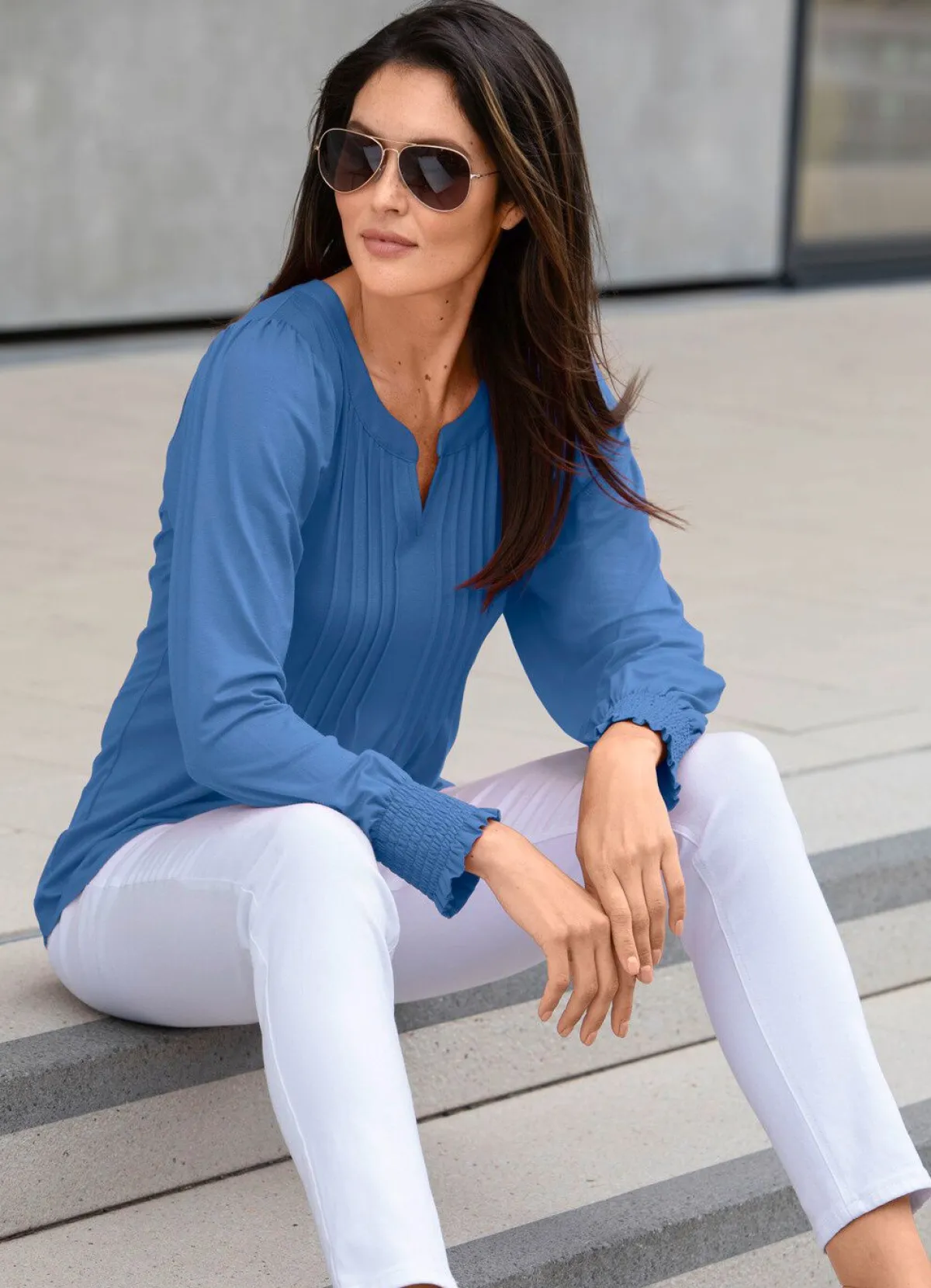 Damen BADER Shirt-Tunika mit Elastan