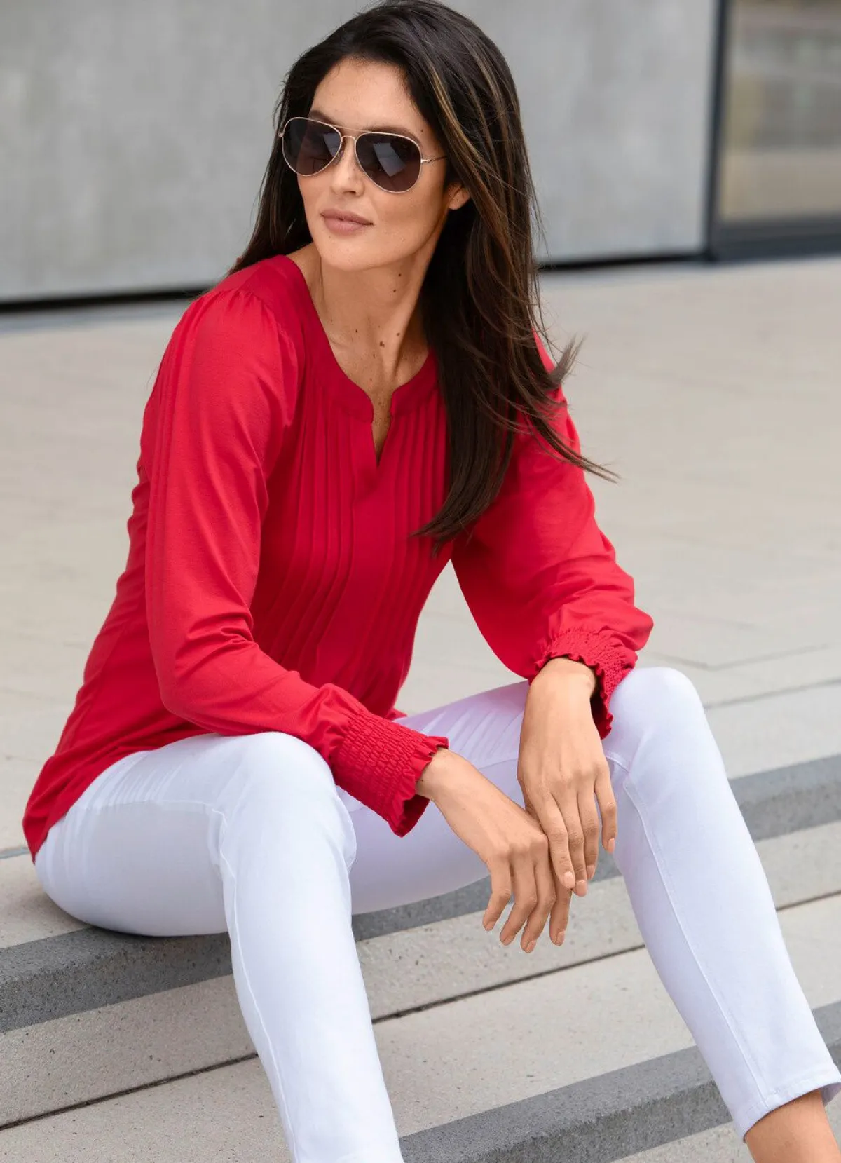 Damen BADER Shirt-Tunika mit Elastan