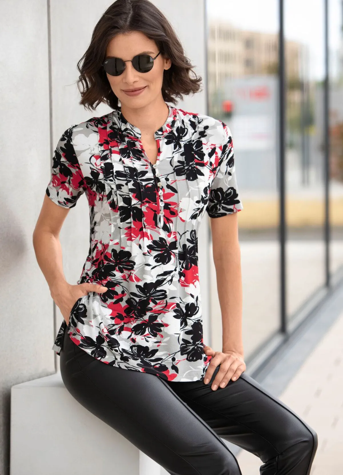 Damen BADER Shirt-Tunika mit Elastan