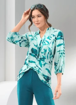 Damen BADER Shirt-Tunika mit farbbrillantem Druck