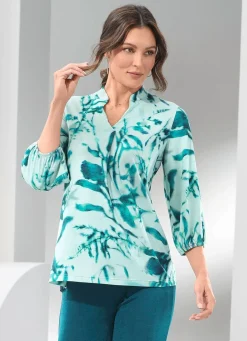 Damen BADER Shirt-Tunika mit farbbrillantem Druck