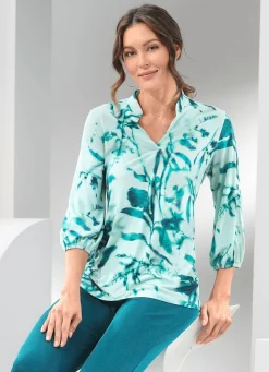 Damen BADER Shirt-Tunika mit farbbrillantem Druck