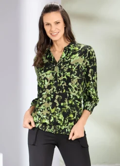 Damen BADER Shirt-Tunika mit farbbrillantem Druck