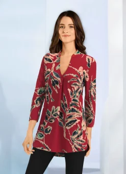Damen KLAUS MODELLE MADE IN GERMANY Shirt-Tunika mit hübscher Zierfalte