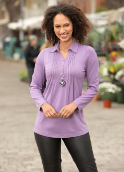Damen BADER Shirt-Tunika mit Hemdkragen