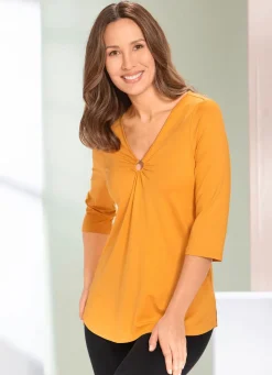 Damen BADER Shirt-Tunika mit Schmuck-Applikation