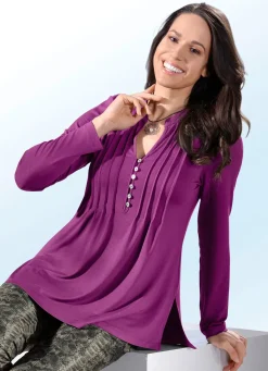 Damen BADER Shirt-Tunika mit Schmuckknopfleiste