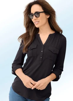 Damen BADER Shirt-Tunika mit Stehkragen