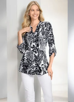 Damen BADER Shirt-Tunika mit Stehkragen