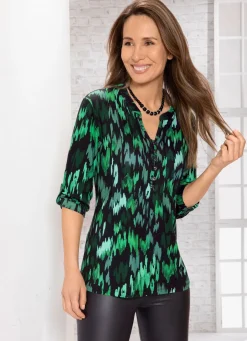 Damen BADER Shirt-Tunika mit Stehkragen
