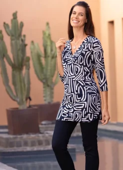 Damen BADER Shirt-Tunika mit tollem Muster