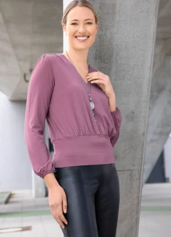 Damen BADER Shirt-Tunika mit V-Ausschnitt