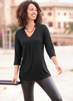 Damen BADER Shirt-Tunika mit V-Ausschnitt