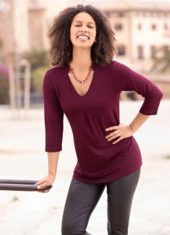 Damen BADER Shirt-Tunika mit V-Ausschnitt