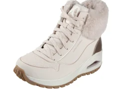 Damen Skechers , gefütterte Damen-Boots, Winterschuhe, mit flauschigem Plüschkragen