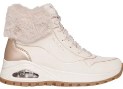 Damen Skechers , gefütterte Damen-Boots, Winterschuhe, mit flauschigem Plüschkragen