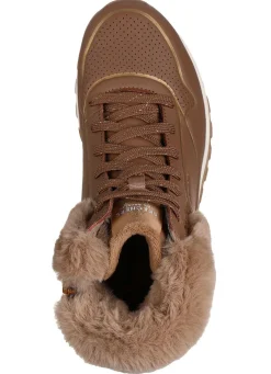 Damen Skechers , gefütterte Damen-Boots, Winterschuhe, mit flauschigem Plüschkragen