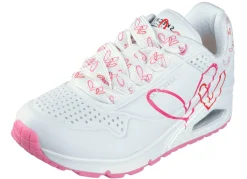 Damen Skechers Schnür-Sneaker mit niedlichen Herzchen bedruckt