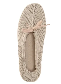 Damen BADER Slipper aus elastischem Strickmaterial mit Schnürung
