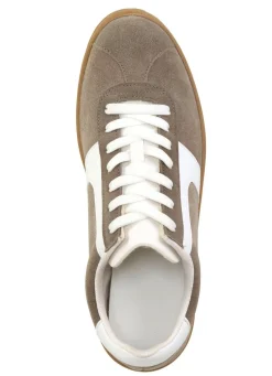 Damen BADER Sneaker aus Veloursleder mit Nappa-Besätzen und gepolstertem Schaftrand