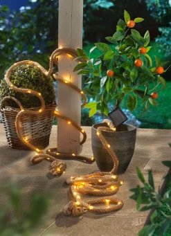 BADER Solar-Lichterkette im Hanfseil-Design