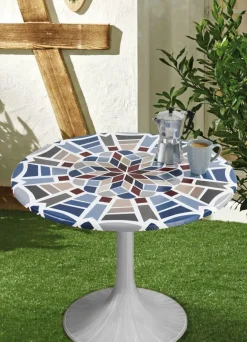 BADER Spann-Tischdecke mit Mosaik-Dessin