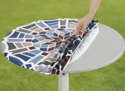 BADER Spann-Tischdecke mit Mosaik-Dessin