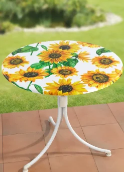 BADER Spann-Tischdecke mit Sonnenblumen-Dessin