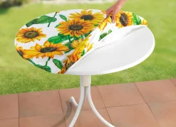 BADER Spann-Tischdecke mit Sonnenblumen-Dessin