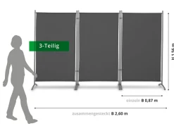 BADER Standfeste Stellwand, 3-teilig