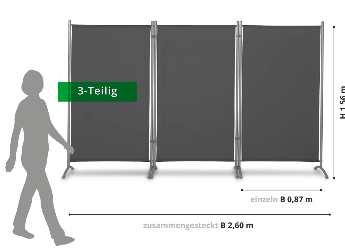 BADER Standfeste Stellwand, 3-teilig