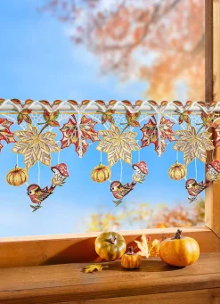 PLAUENER SPITZE Stangendeko Herbstblätter aus echter
