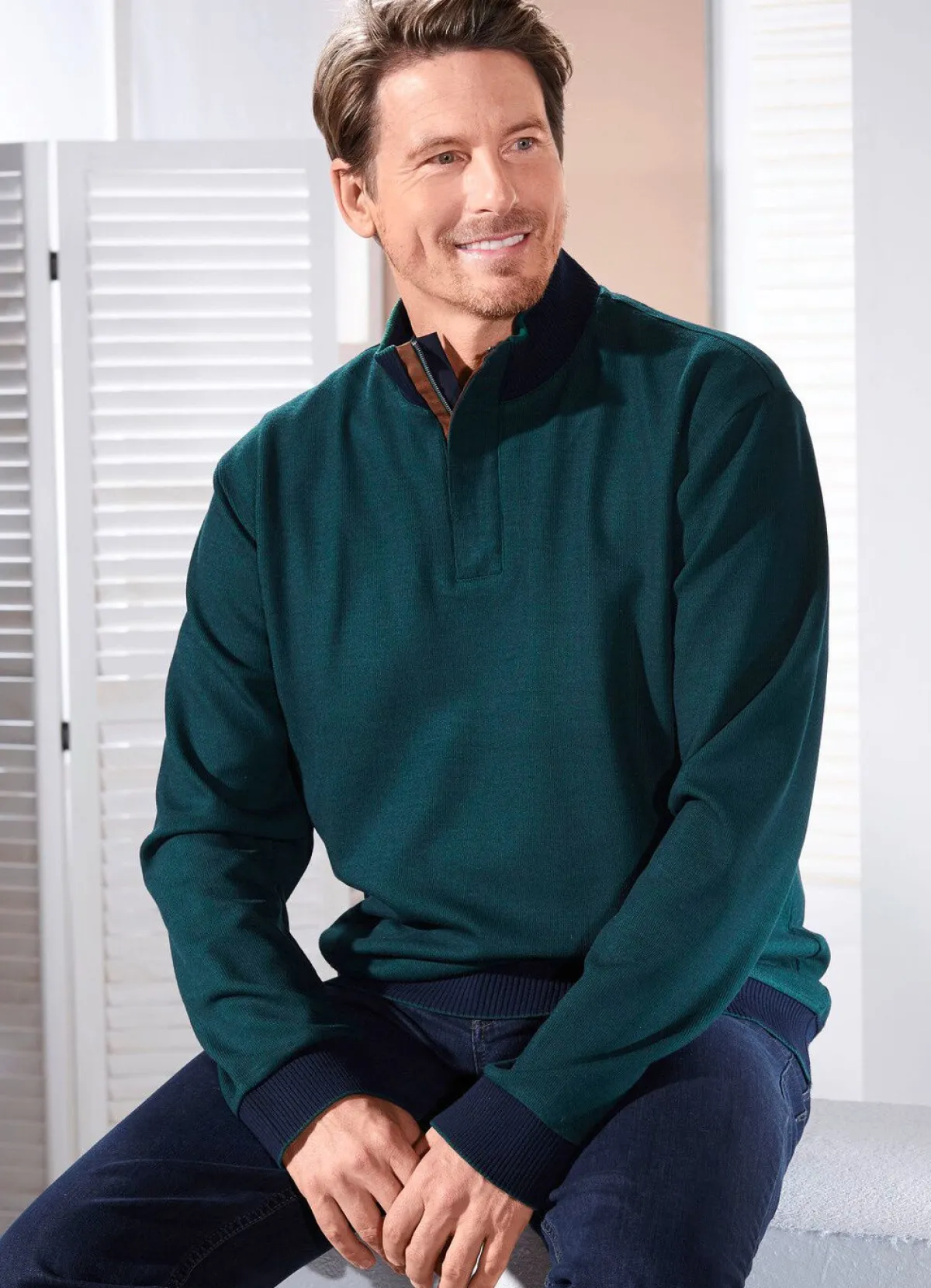 Herren BADER Stehkragen-Shirt in 3 Farben