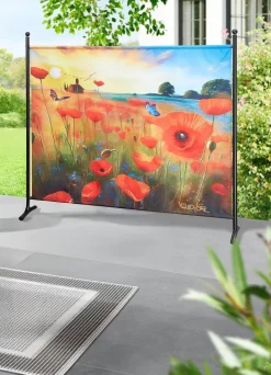 BADER Stellwand mit Mohnblumen-Motiv