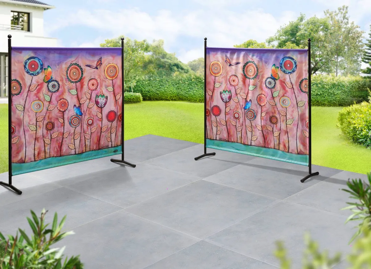 BADER Stellwand mit originellem Blumenmotiv