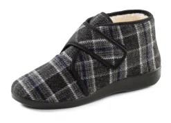 Herren BADER Stiefelette aus kariertem Textilmaterial