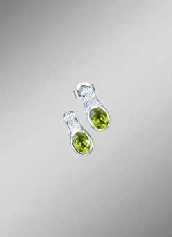 Damen BADER Strahlende Ohrstecker mit echt Peridot und synth. Zirkonia