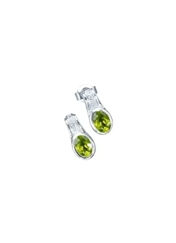 Damen BADER Strahlende Ohrstecker mit echt Peridot und synth. Zirkonia