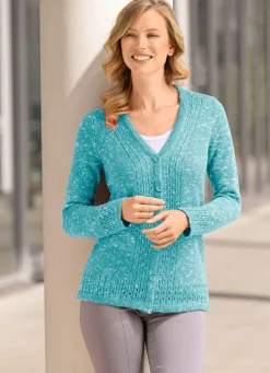 Damen BADER Strickjacke aus Melangegarn