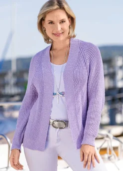 Damen BADER Strickjacke aus meliertem Effektgarn