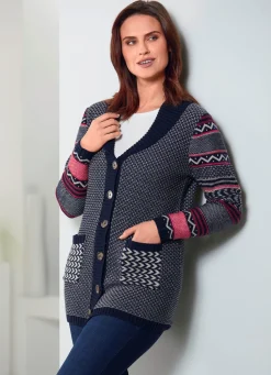 Damen BADER Strickjacke im Mustermix