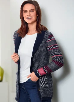 Damen BADER Strickjacke im Mustermix