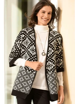 Damen BADER Strickjacke in aufwendigem Rundummuster