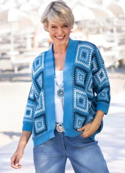 Damen BADER Strickjacke in Jacquard-Dessin