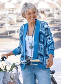 Damen BADER Strickjacke in Jacquard-Dessin